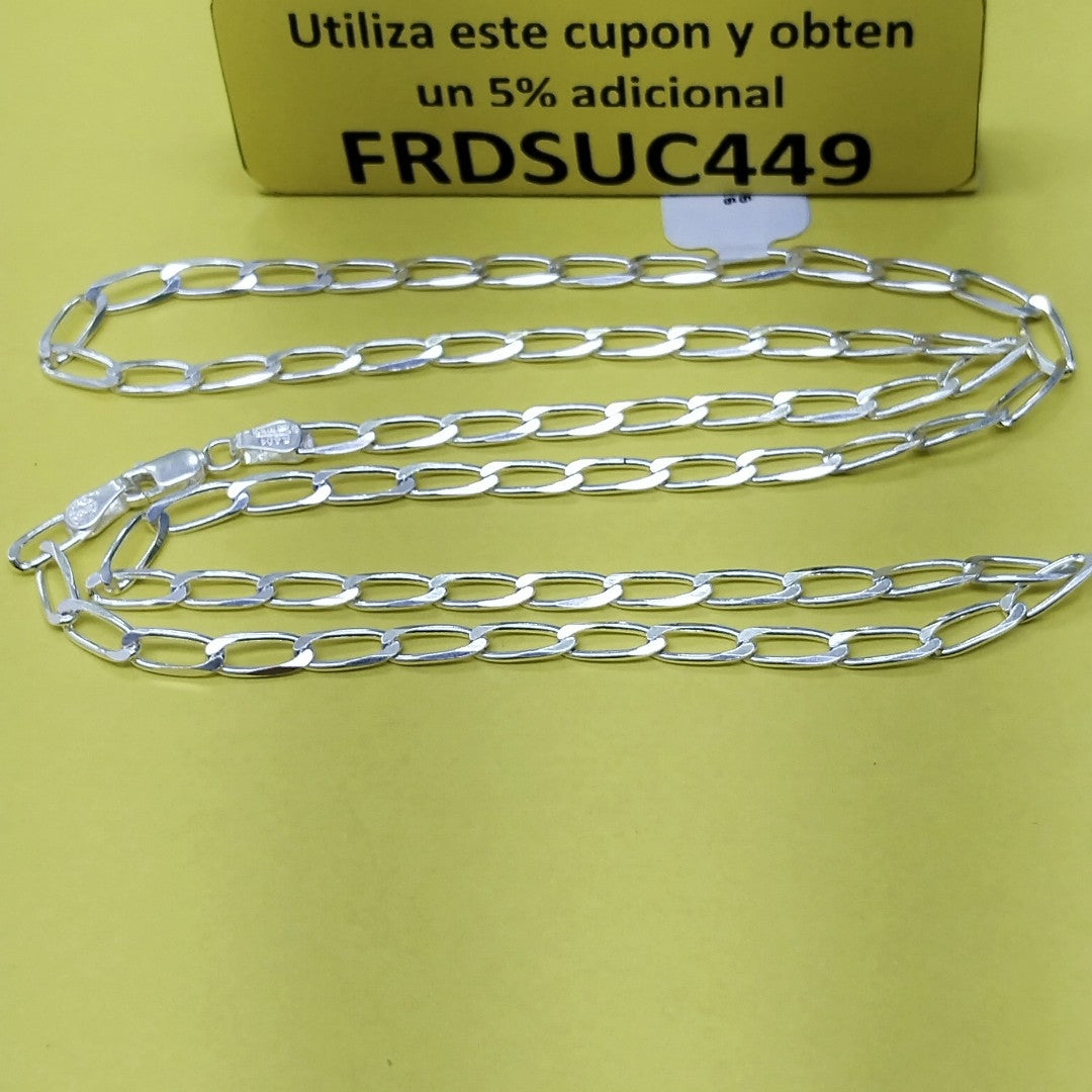 CADENA TEJIDO ESLABONES PLATA .925 60 CM 11.2 GR (NUEVO)