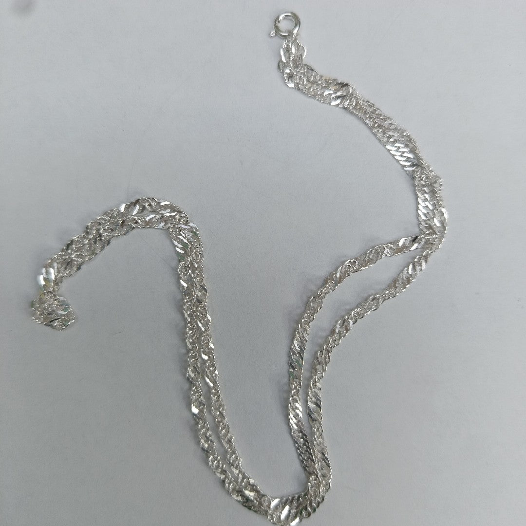 CADENA TEJIDO MEDIO TORZAL PLATA .925 55 CM 6.4 GR (NUEVO)