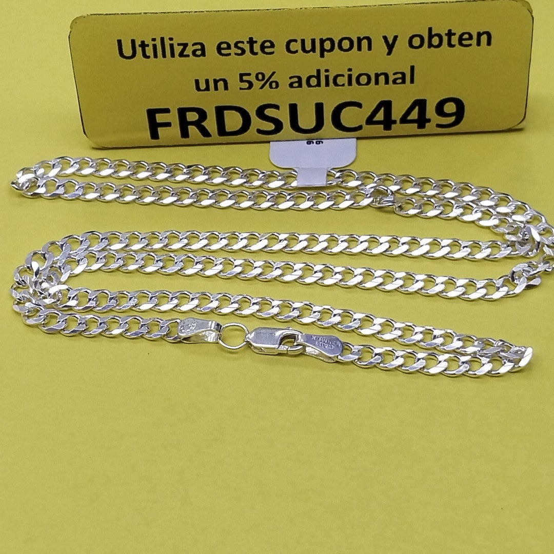 CADENA TEJIDO BARBADO PLATA .925 55 CM 12.8 GR (NUEVO)