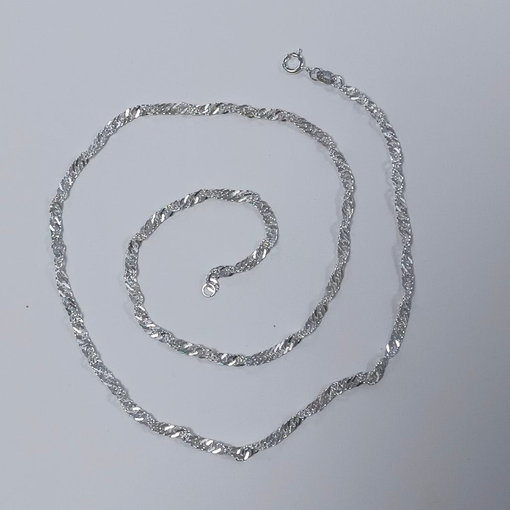CADENA TEJIDO MEDIO TORZAL PLATA .925 55 CM 6.5 GR (NUEVO)