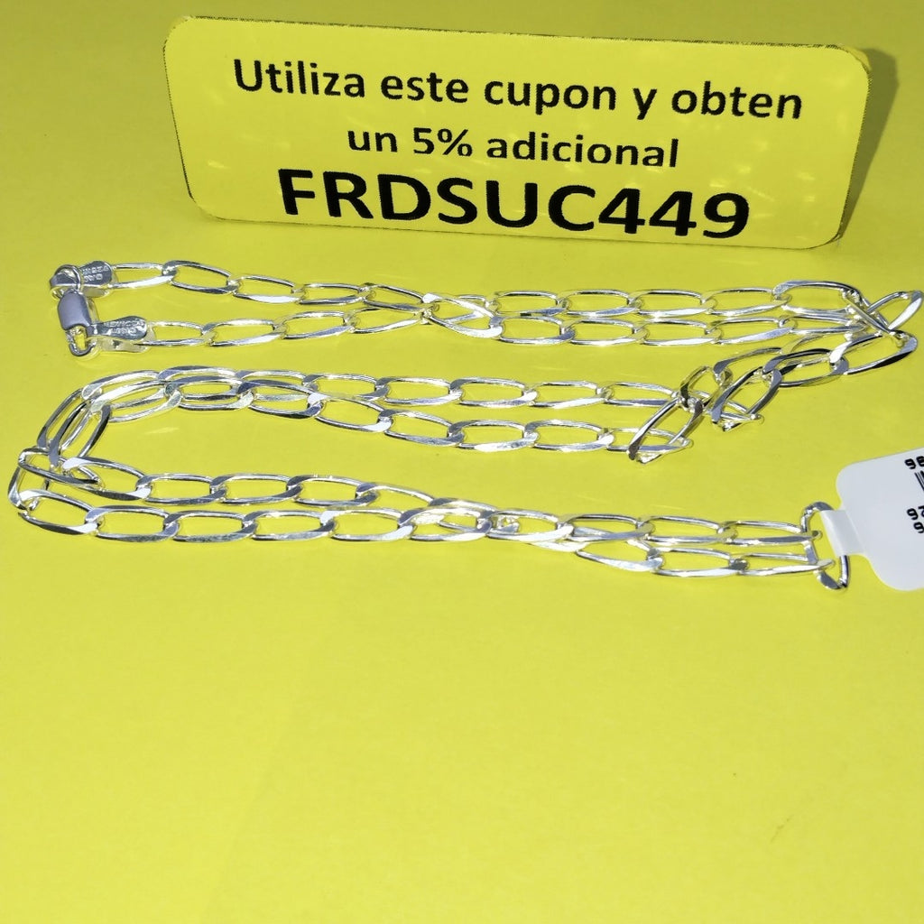 CADENA TEJIDO ESLABONES PLATA .925 60 CM 11.2 GR (NUEVO)