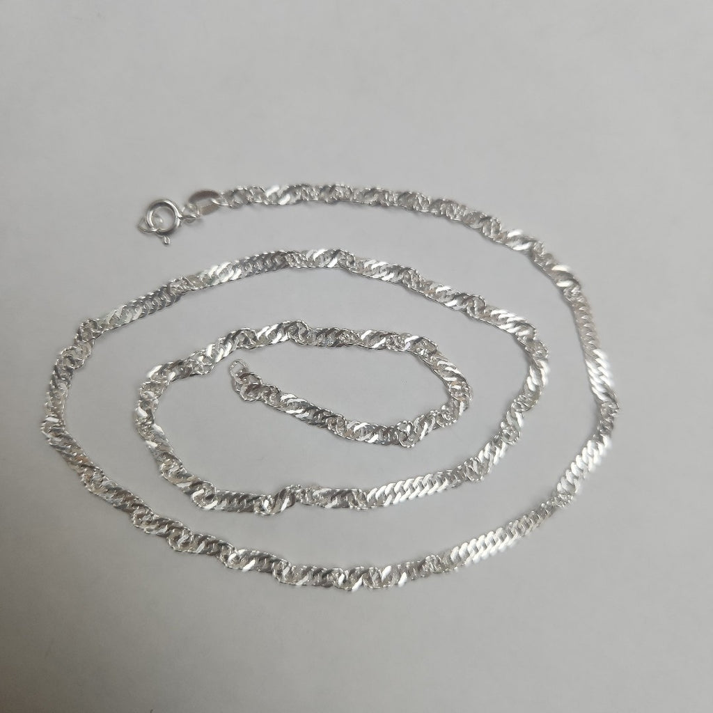 CADENA TEJIDO MEDIO TORZAL PLATA .925 55 CM 6.4 GR (NUEVO)