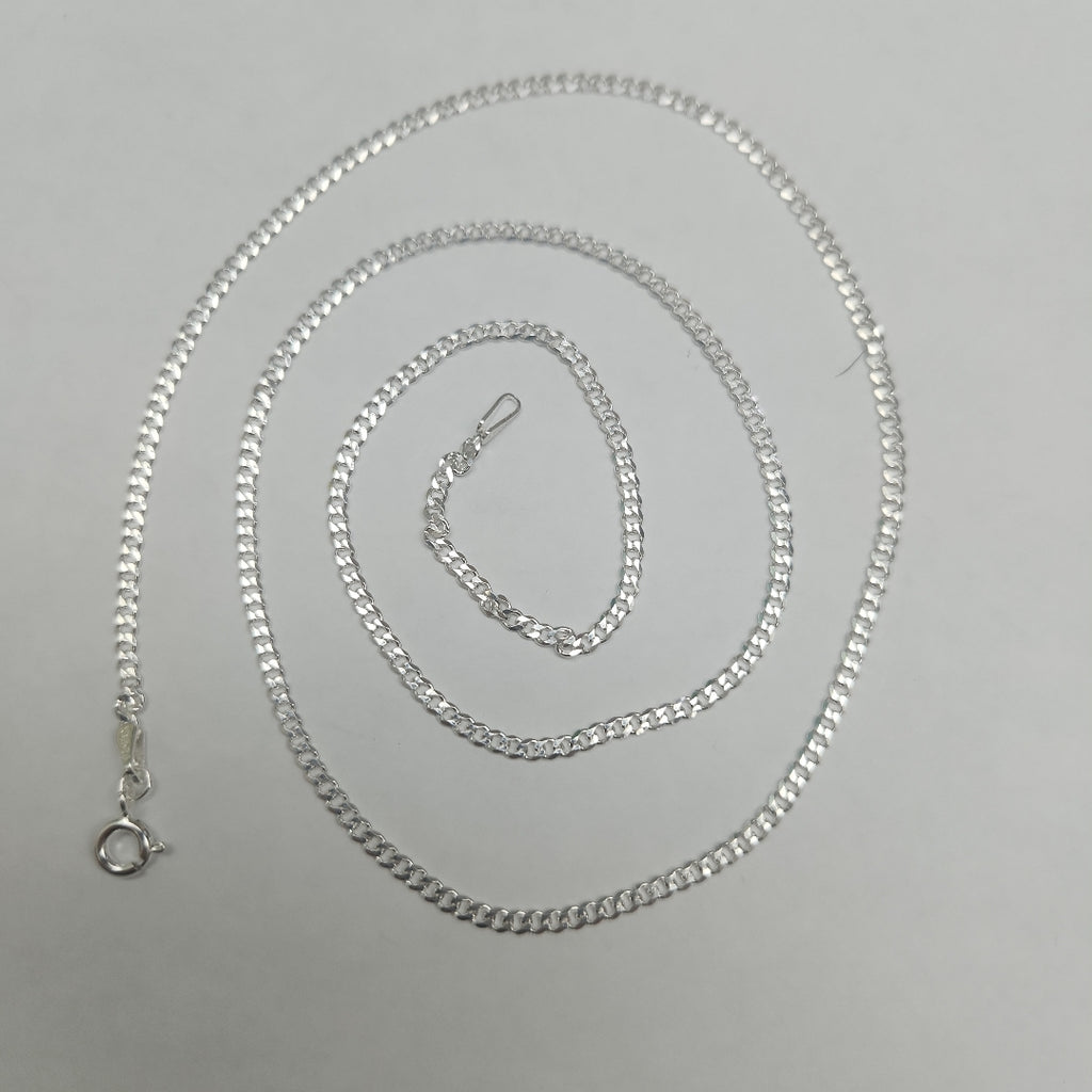 CADENA TEJIDO BARBADO PLATA .925 60 CM 5.5 GR (NUEVO)