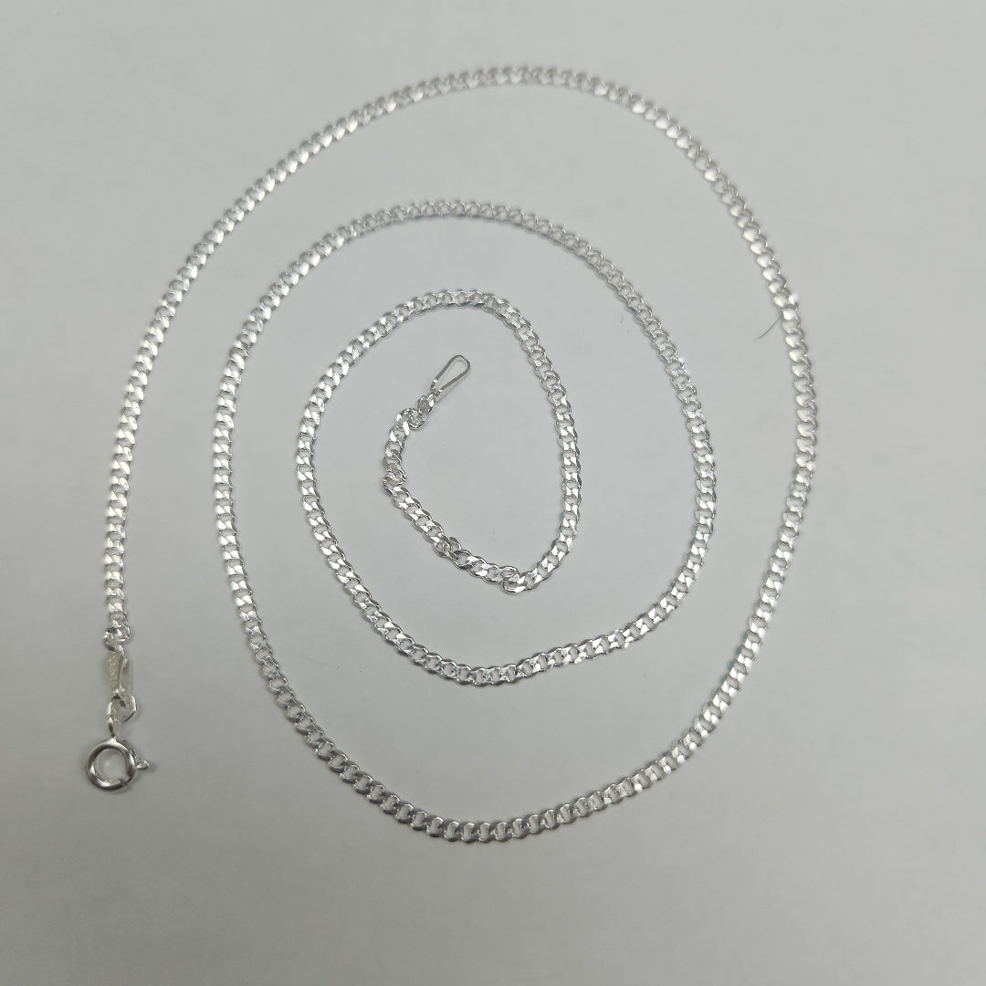 CADENA TEJIDO BARBADO PLATA .925 60 CM 5.5 GR (NUEVO)