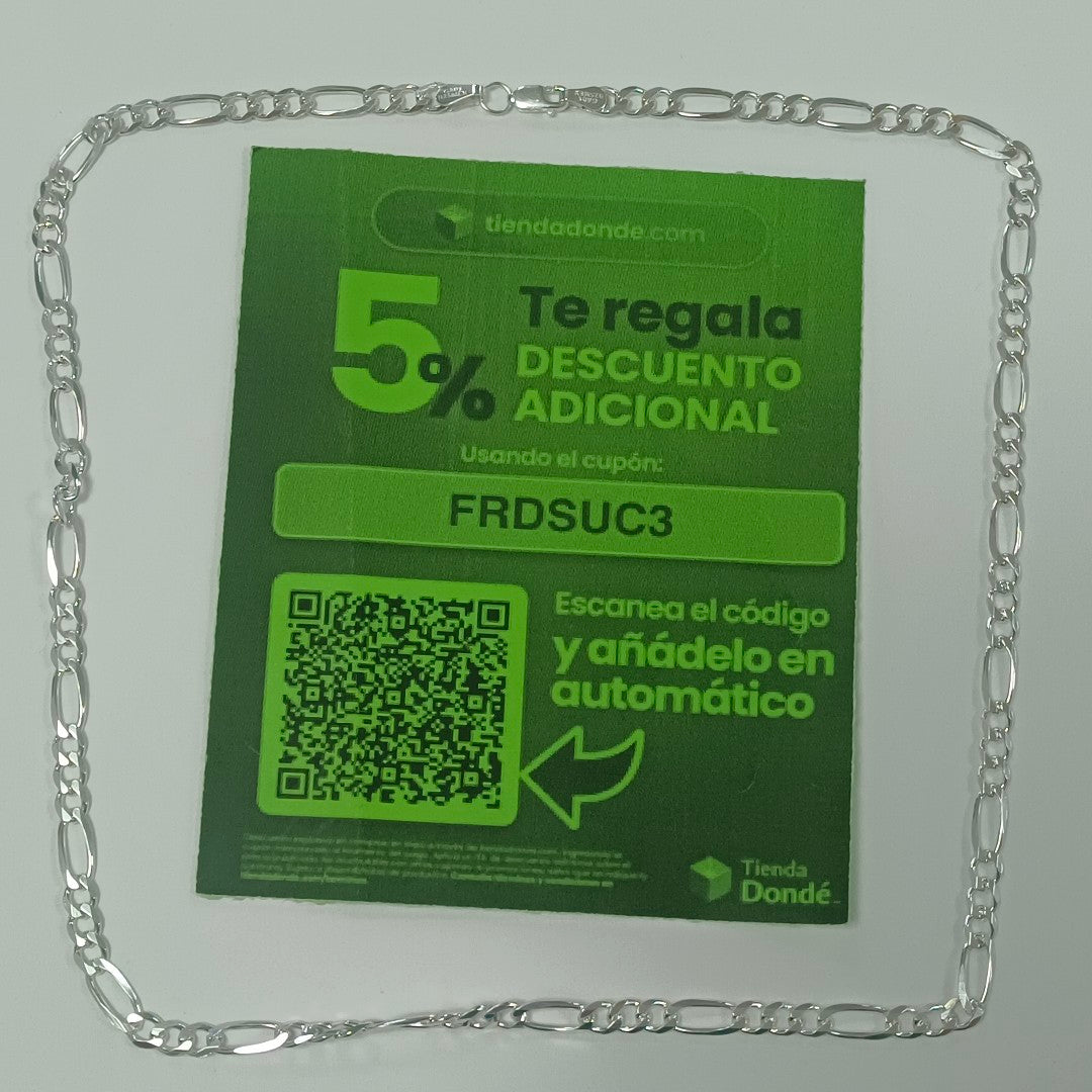 CADENA TEJIDO 3X1 PLATA .925 55 CM 15.7 GR (NUEVO)