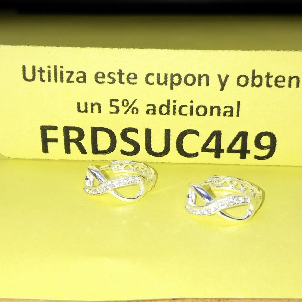 HUGGIES INFINITO CIRCONIAS PLATA .925 2.4 GR (NUEVO)