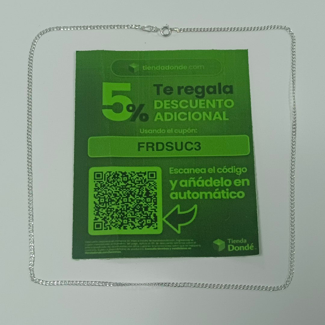 CADENA TEJIDO BARBADO PLATA .925 55 CM 5.4 GR (NUEVO)
