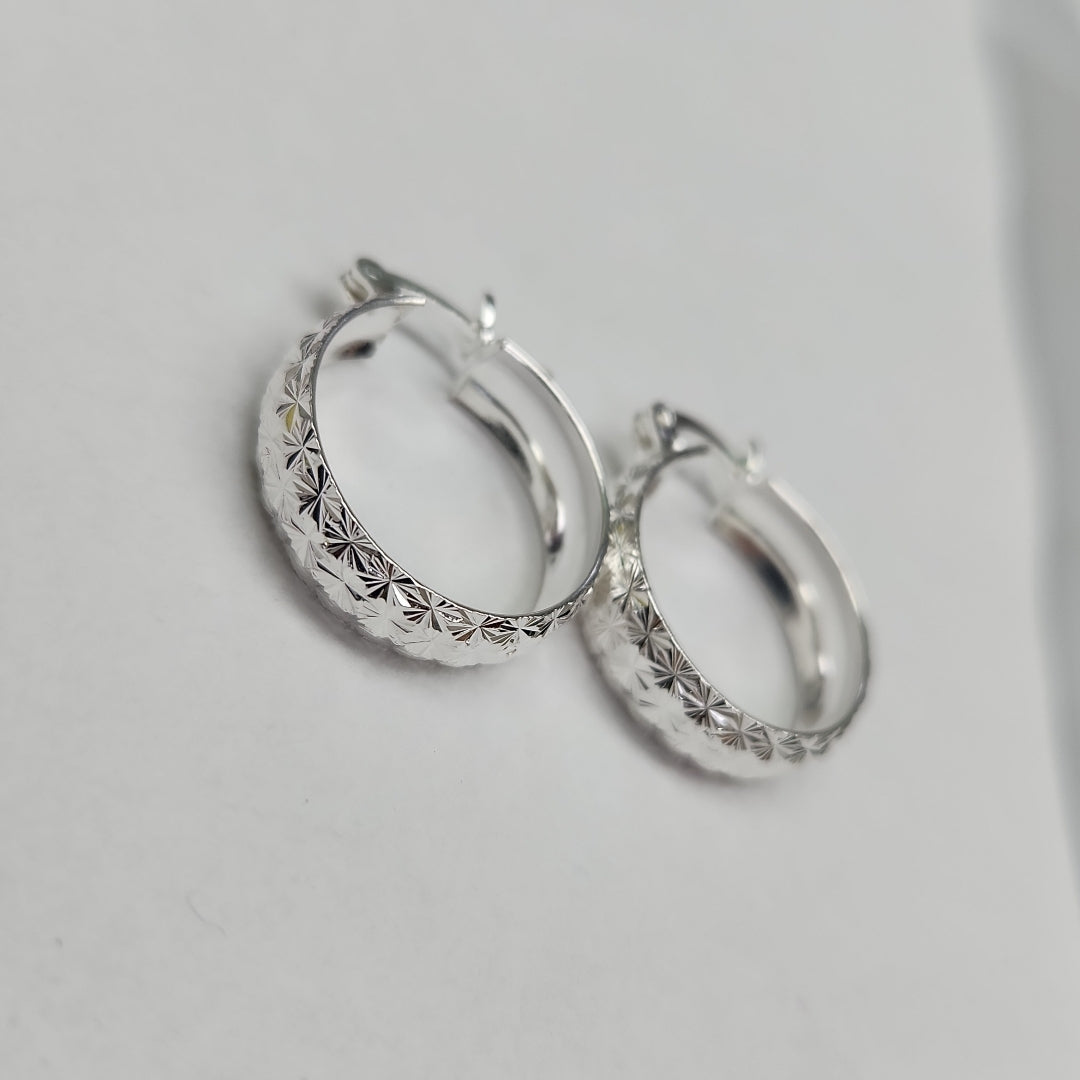 PAR ARRACADAS FACETADAS PLATA .925 3.3 GR (NUEVO)