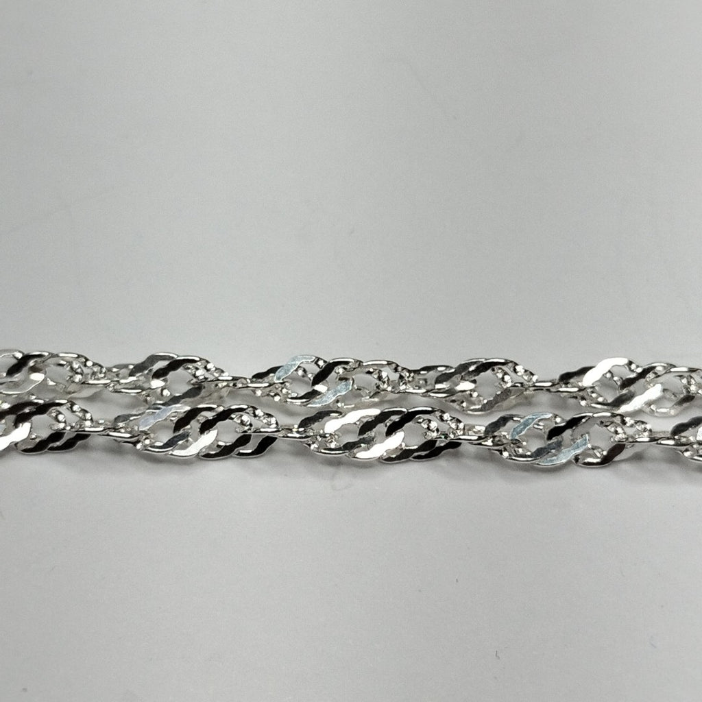 CADENA TEJIDO MEDIO TORZAL PLATA .925 55 CM 5.6 GR (NUEVO)