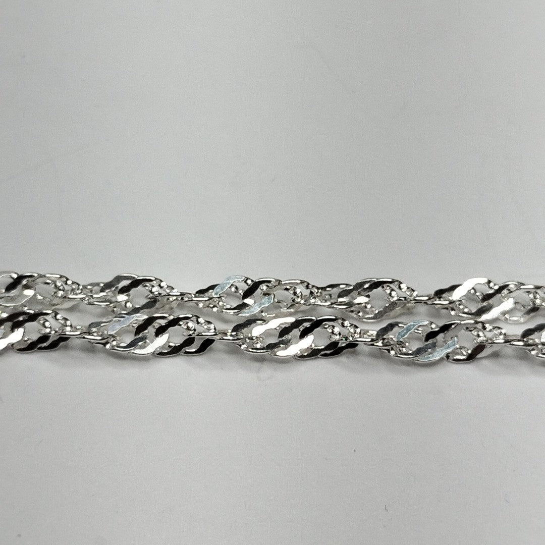 CADENA TEJIDO MEDIO TORZAL PLATA .925 55 CM 5.6 GR (NUEVO)