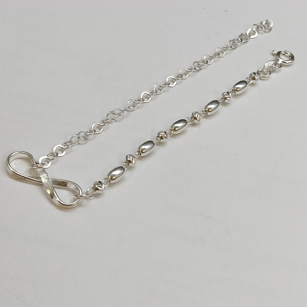 PULSERA TEJIDO INFINITO PLATA .925 18 CM 2.4 GR (NUEVO)