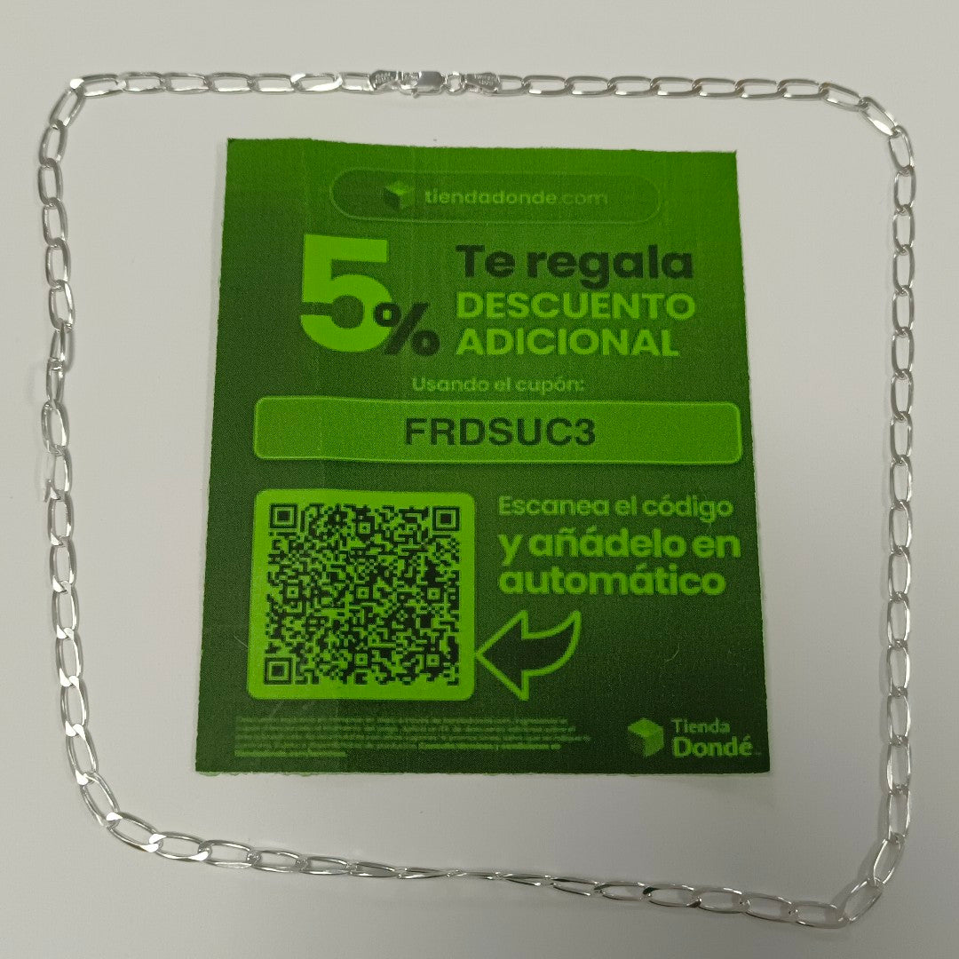 CADENA TEJIDO ESLABONES PLATA .925 55 CM 10.4 GR (NUEVO)