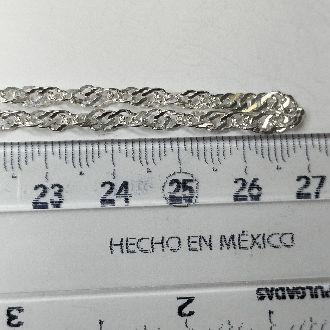 CADENA TEJIDO MEDIO TORZAL PLATA .925 55 CM 5.6 GR (NUEVO)