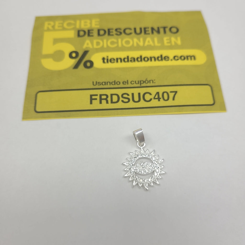DIJE OJO MAGICO CON CIRCONIAS PLATA .925 2 GR (NUEVO)