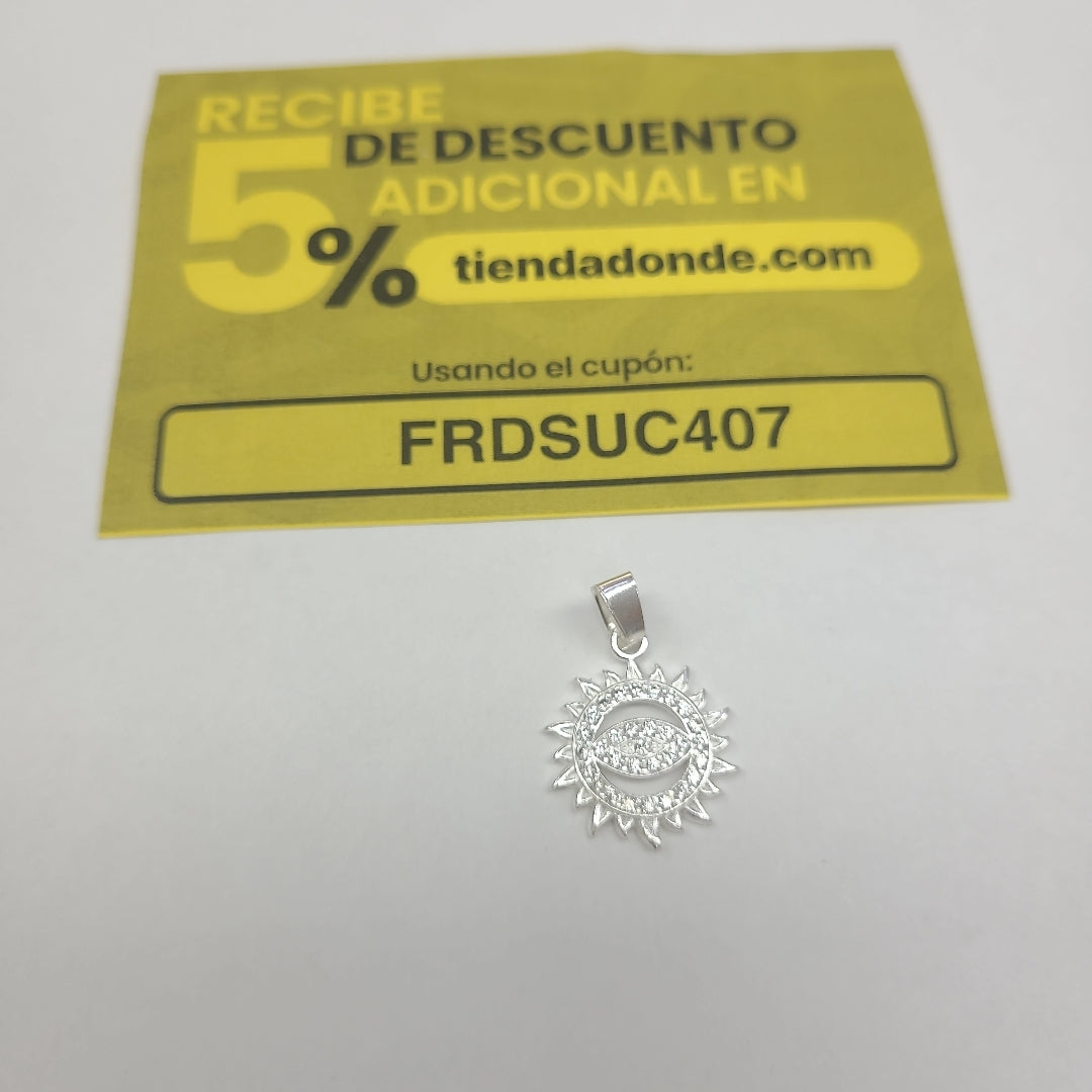 DIJE OJO MAGICO CON CIRCONIAS PLATA .925 2 GR (NUEVO)
