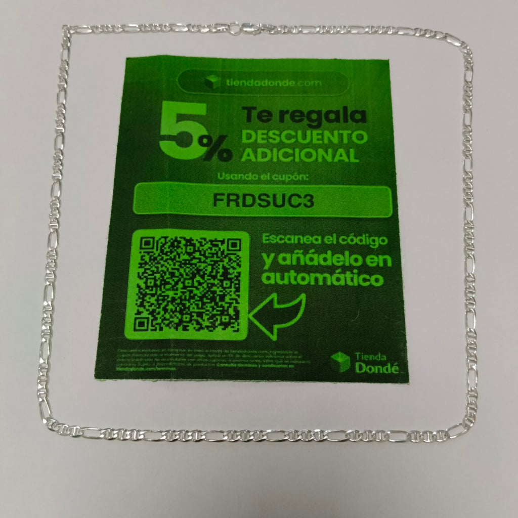 CADENA TEJIDO MARINERO PLATA .925 55 CM 7.8 GR (NUEVO)