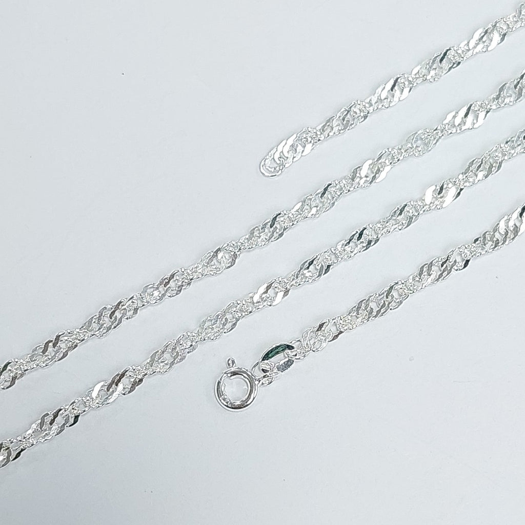 CADENA TEJIDO MEDIO TORZAL PLATA .925 55 CM 6.4 GR (NUEVO)