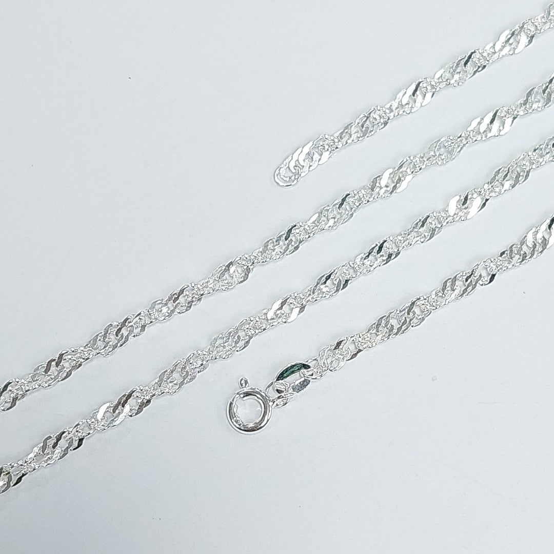 CADENA TEJIDO MEDIO TORZAL PLATA .925 55 CM 6.4 GR (NUEVO)
