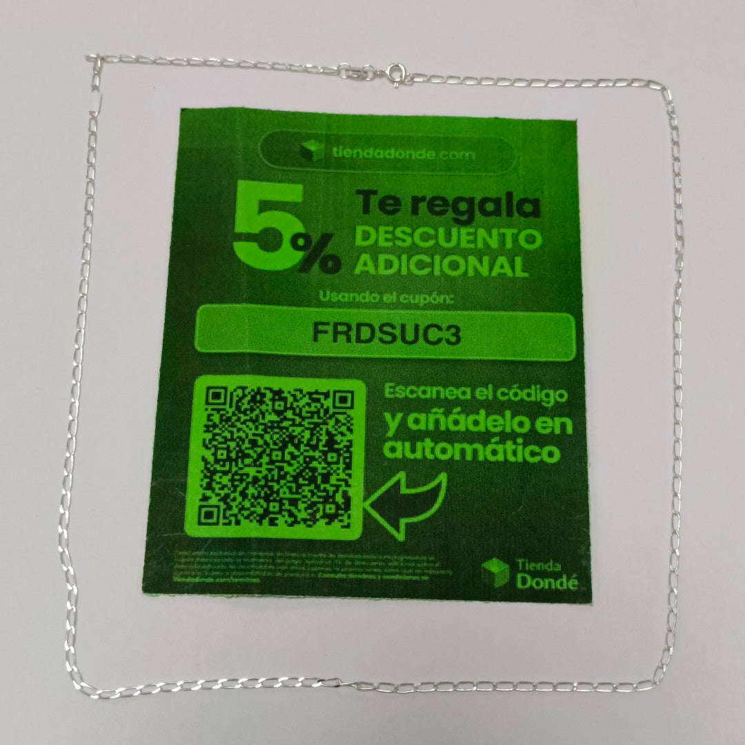CADENA TEJIDO ESLABONES PLATA .925 55 CM 2.9 GR (NUEVO)