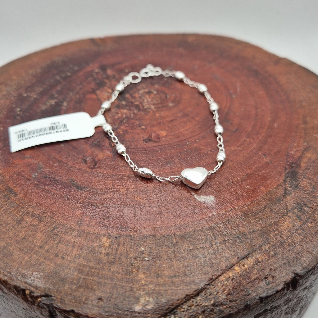 PULSERA TEJIDO CORAZON PLATA .925 18 CM 3.2 GR (NUEVO)