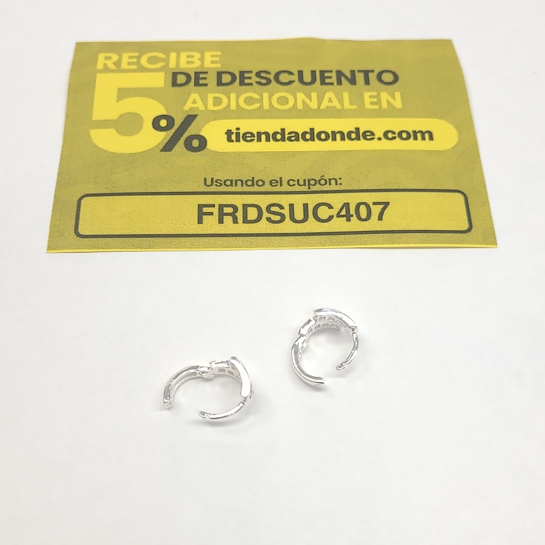 HUGGIES CIRCONIAS PLATA .925 1.9 GR (NUEVO)