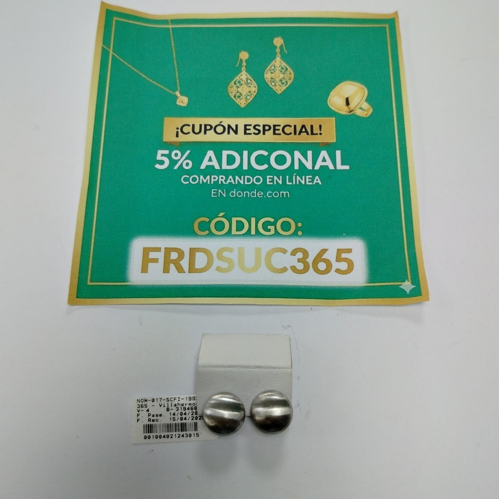 ARETES PAR ORO,ORO BLANCO 14 K 4,80 GRMS (SEMINUEVO)