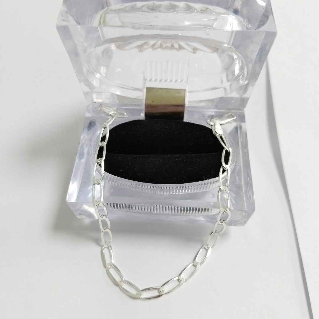 PULSERA TEJIDO ESLABONES PLATA .925 21 CM 4.1 GR (NUEVO)
