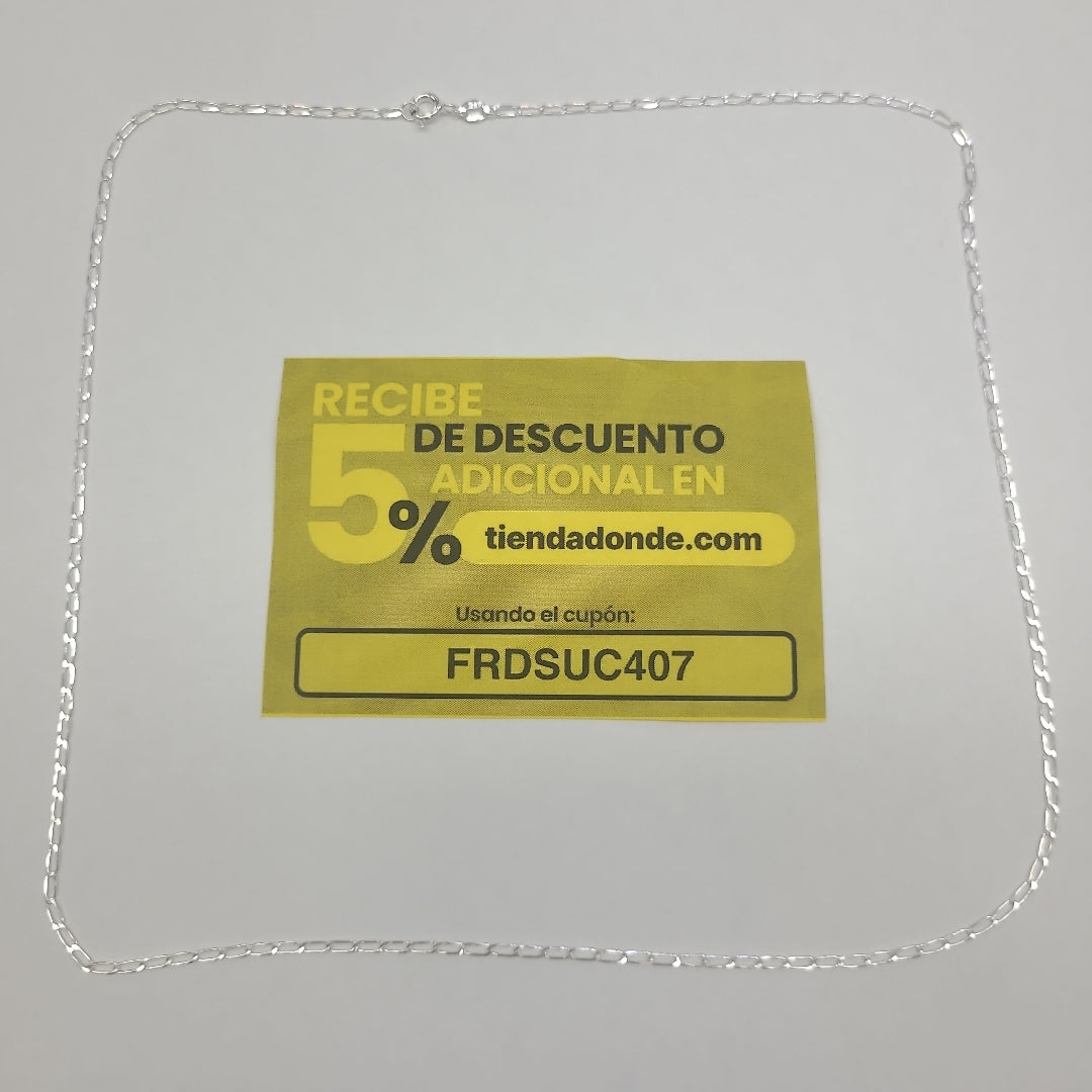 CADENA TEJIDO ESLABONES PLATA .925 60 CM 2.9 GR (NUEVO)
