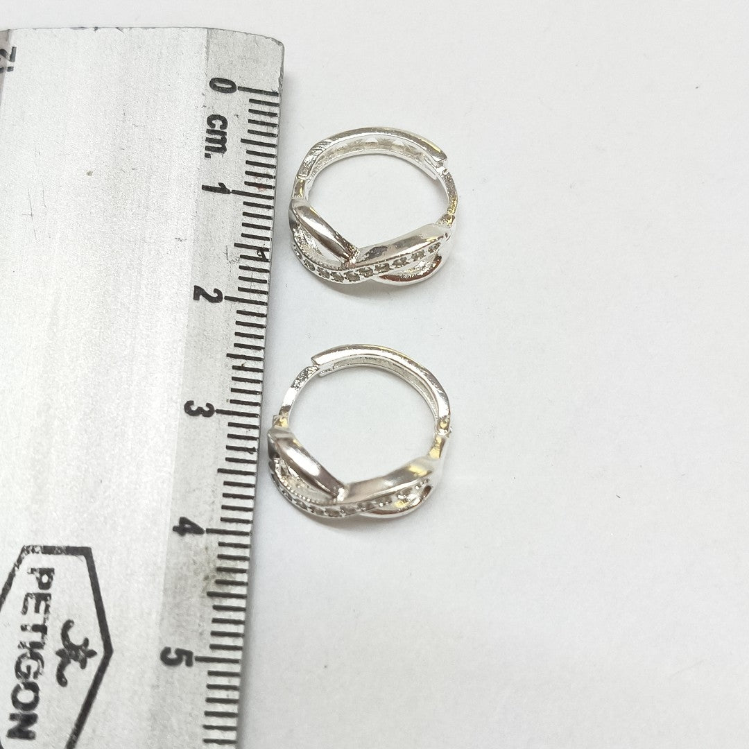 HUGGIES INFINITO CIRCONIAS PLATA .925 2.4 GR (NUEVO)