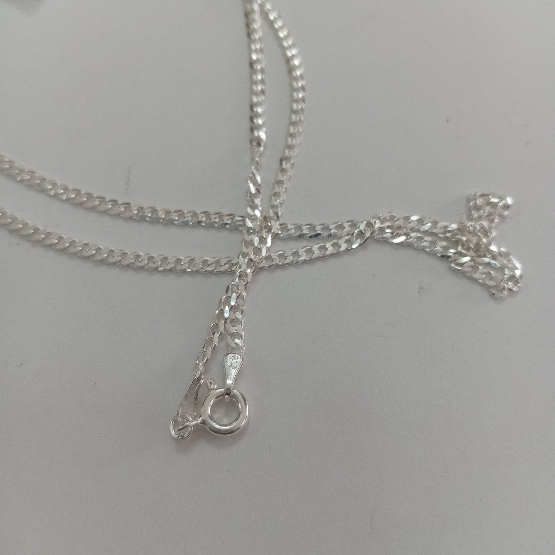 CADENA TEJIDO BARBADO PLATA .925 55 CM 5.2 GR (NUEVO)
