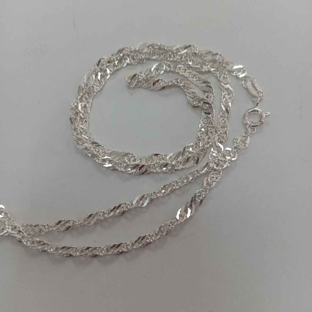 CADENA TEJIDO MEDIO TORZAL PLATA .925 55 CM 6.2 GR (NUEVO)