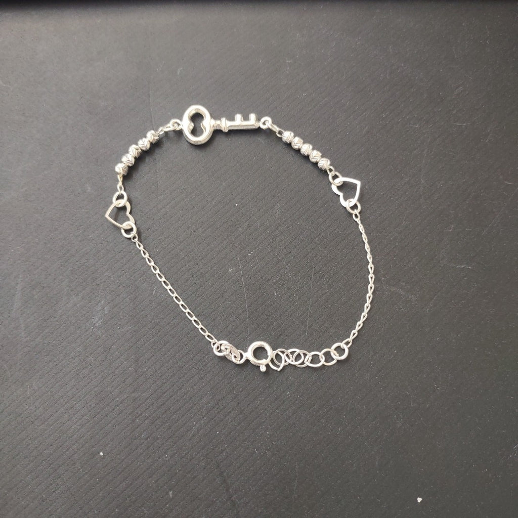 PULSERA TEJIDO LLAVE PLATA .925 18 CM 2.3 GR (NUEVO)