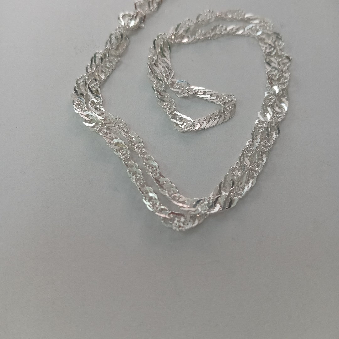 CADENA TEJIDO MEDIO TORZAL PLATA .925 55 CM 5.8 GR (NUEVO)
