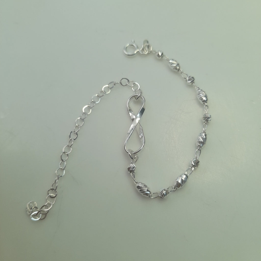 PULSERA TEJIDO INFINITO PLATA .925 18 CM 2.2 GR (NUEVO)