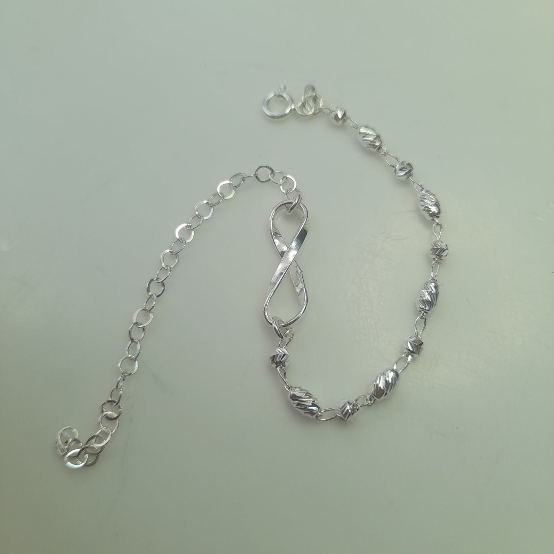 PULSERA TEJIDO INFINITO PLATA .925 18 CM 2.2 GR (NUEVO)