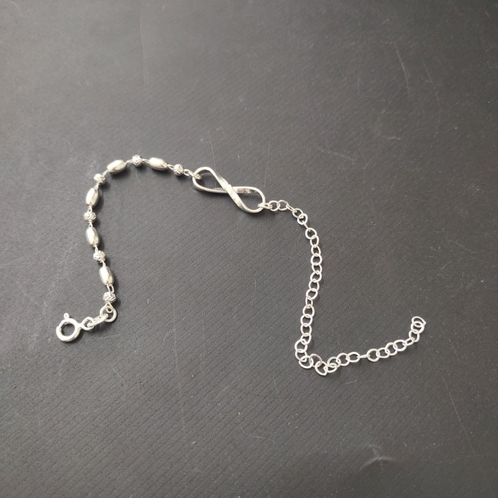 PULSERA TEJIDO INFINITO PLATA .925 18 CM 2.4 GR (NUEVO)