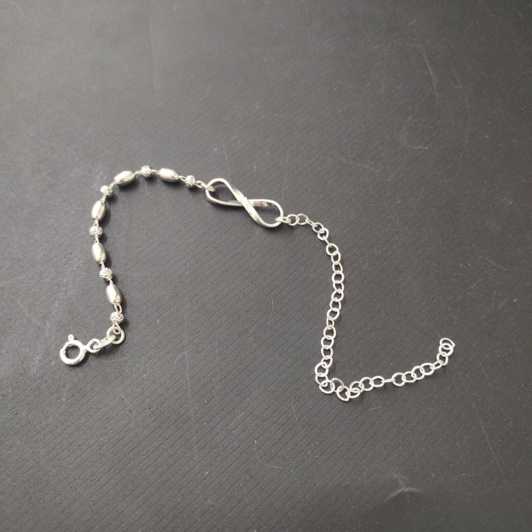 PULSERA TEJIDO INFINITO PLATA .925 18 CM 2.4 GR (NUEVO)