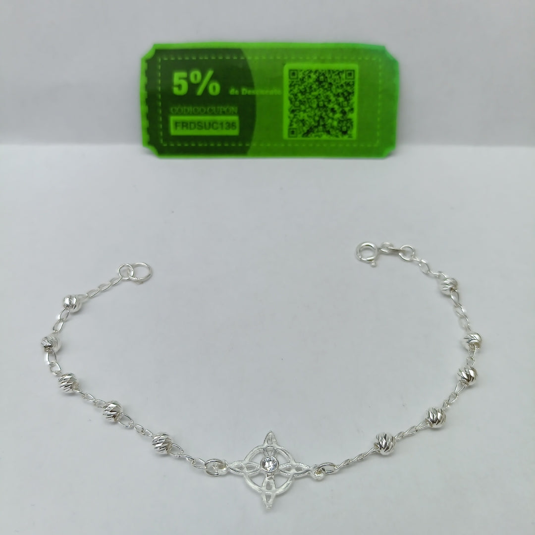 PULSERA TEJIDO ESPECIAL PLATA .925 18 CM 2.9 GR (NUEVO)