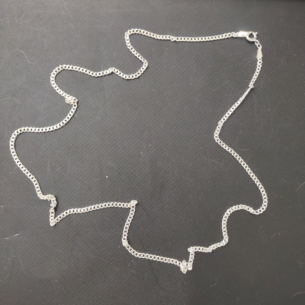 CADENA TEJIDO BARBADO PLATA .925 60 CM 5.6 GR (NUEVO)