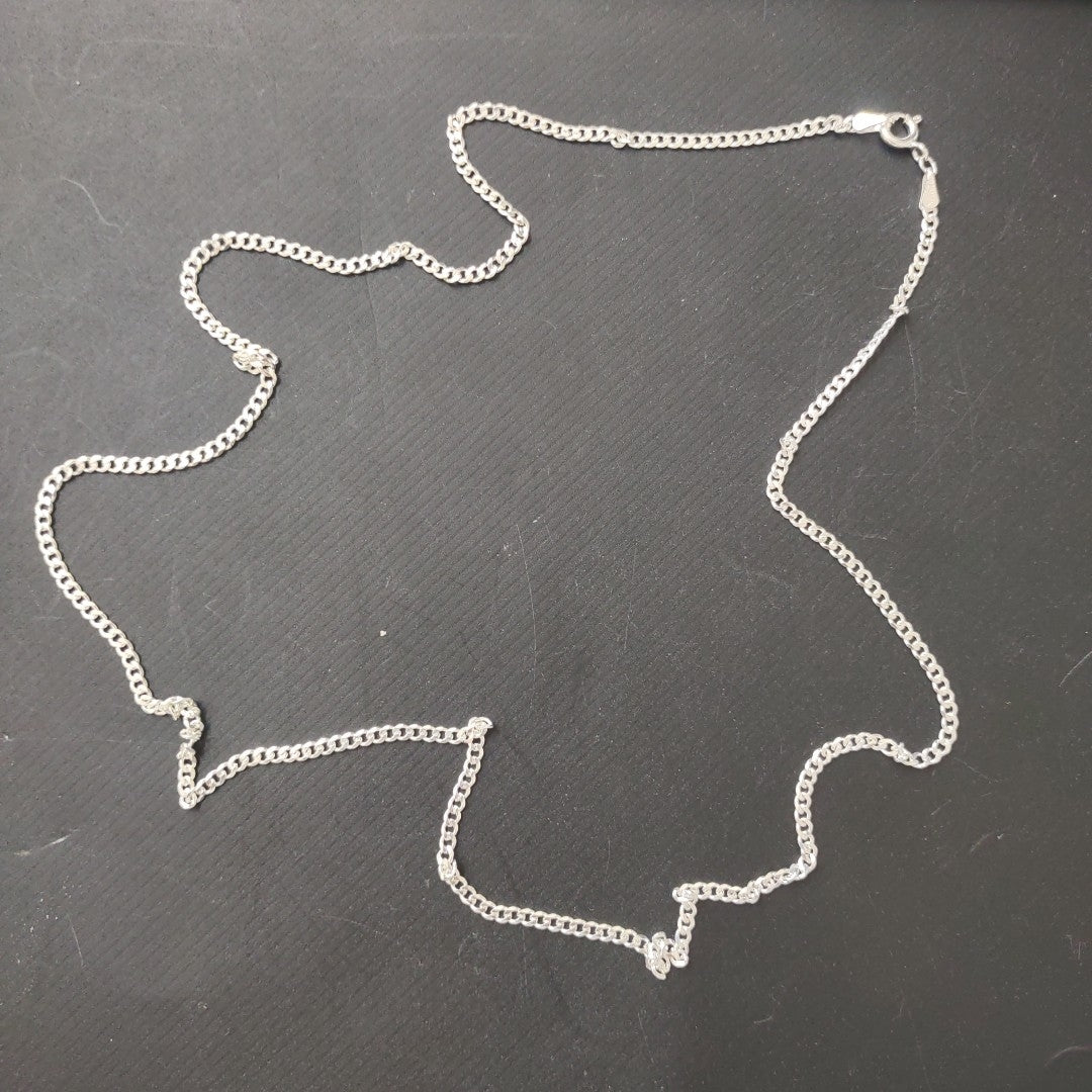 CADENA TEJIDO BARBADO PLATA .925 60 CM 5.6 GR (NUEVO)