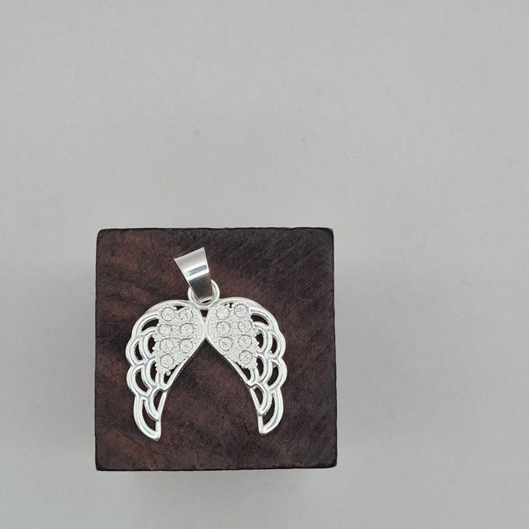 DIJE ALAS C/CIRCONIAS PLATA .925 2.4 GR (NUEVO)