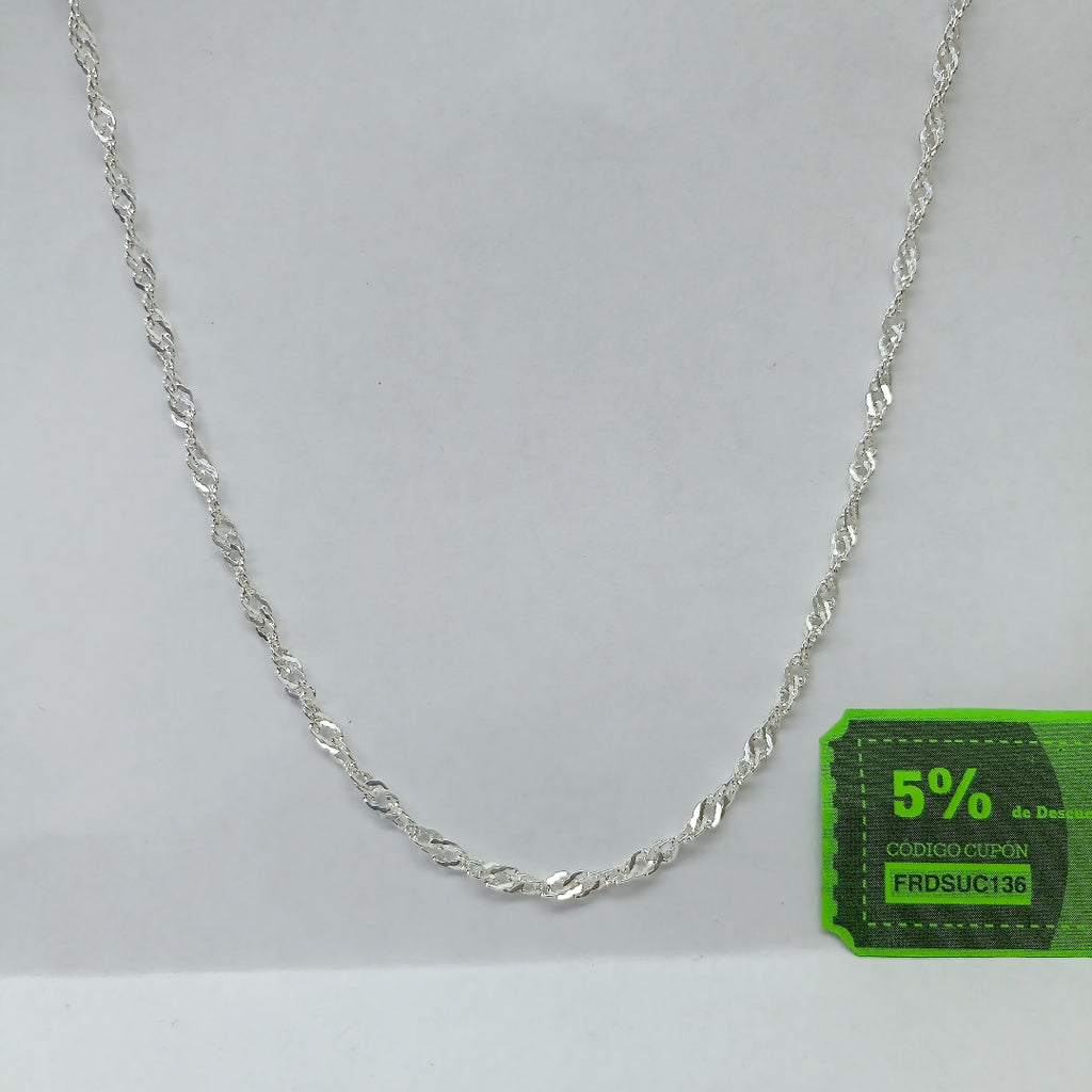 CADENA TEJIDO MEDIO TORZAL PLATA .925 55 CM 5.6 GR (NUEVO)