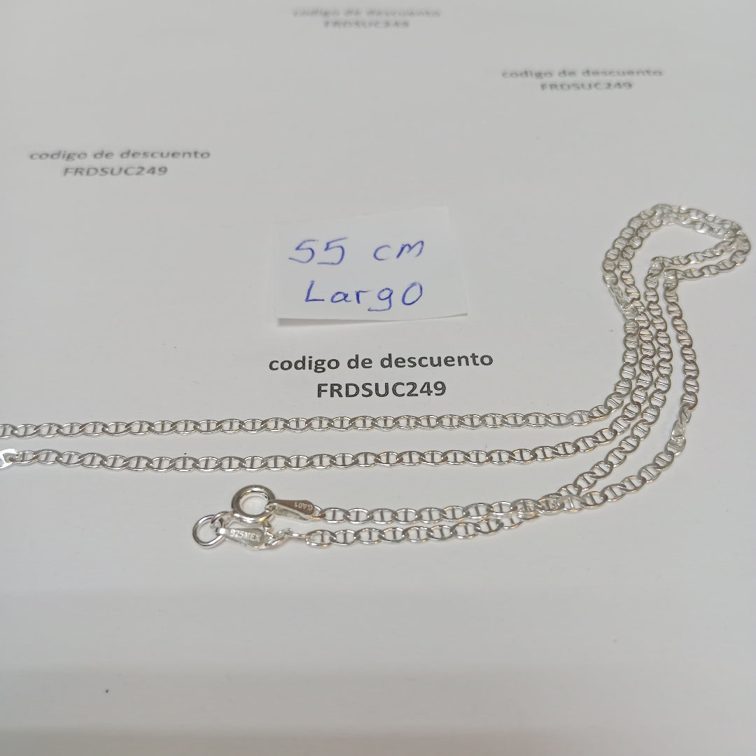 CADENA TEJIDO GUCHI PLATA .925 55 CM 3.6 GR (NUEVO)