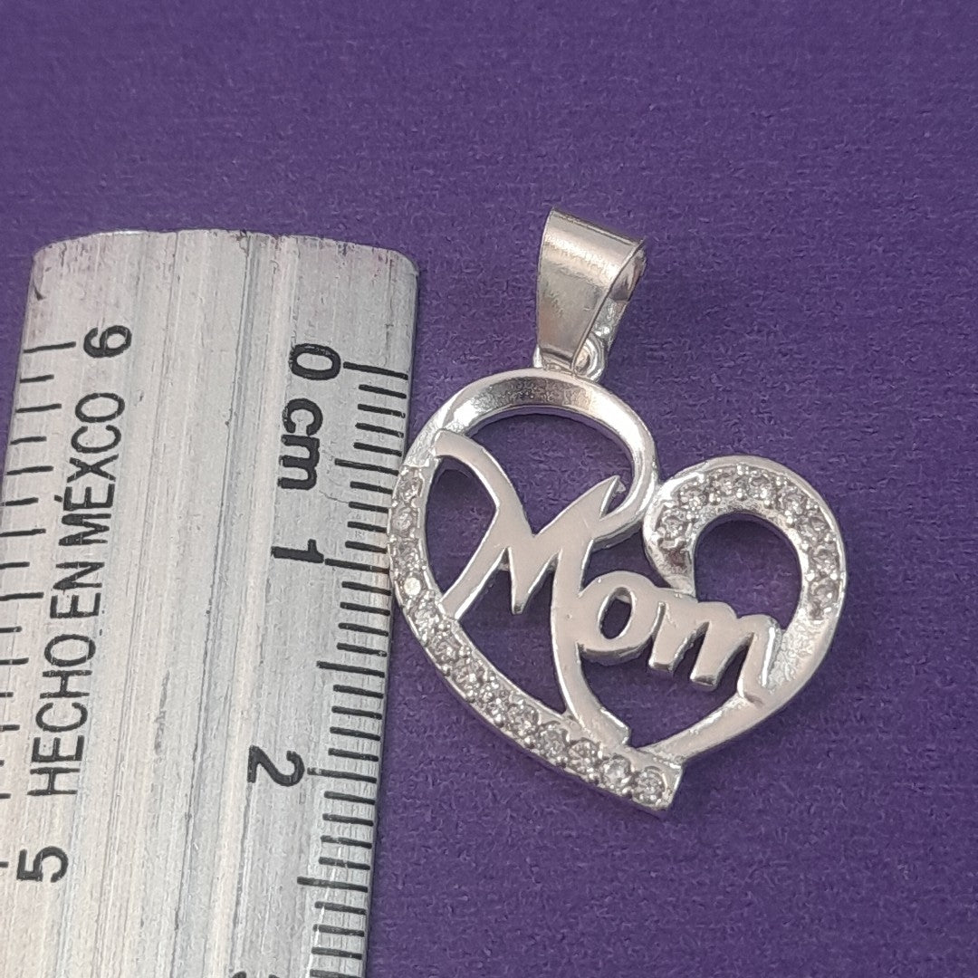 DIJE CORAZON C/CIRCONIAS PLATA .925 3.3 GR (NUEVO)