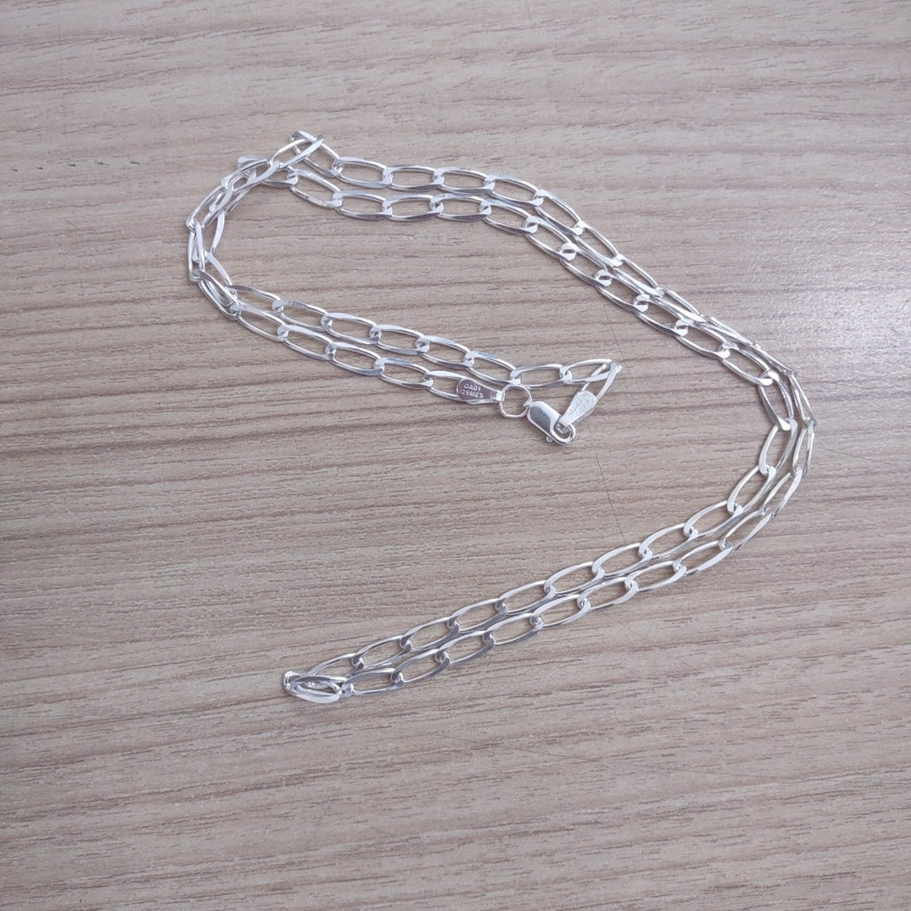 CADENA TEJIDO ESLABONES PLATA .925 60 CM 10.7 GR (NUEVO)