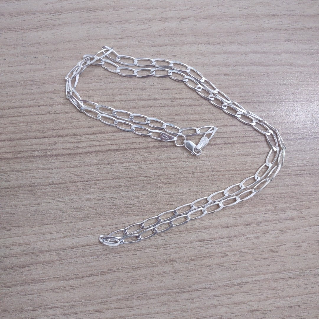 CADENA TEJIDO ESLABONES PLATA .925 60 CM 10.7 GR (NUEVO)