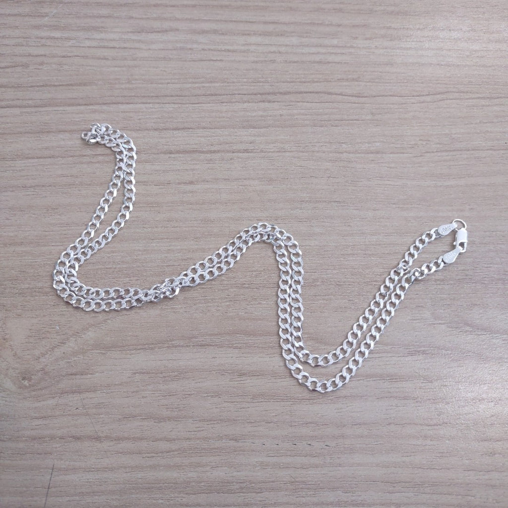 CADENA TEJIDO BARBADO PLATA .925 60 CM 13 GR (NUEVO)