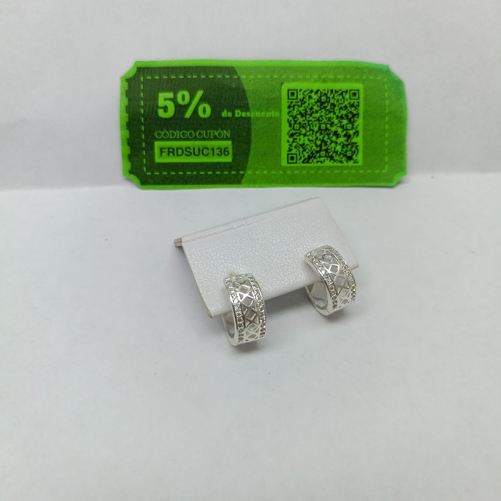 HUGGIES C/CIRCONIAS PLATA .925 2.7 GR (NUEVO)