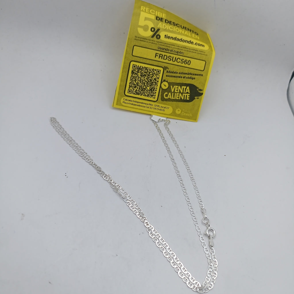 CADENA TEJIDO GUCHI PLATA .925 55 CM 3.5 GR (NUEVO)