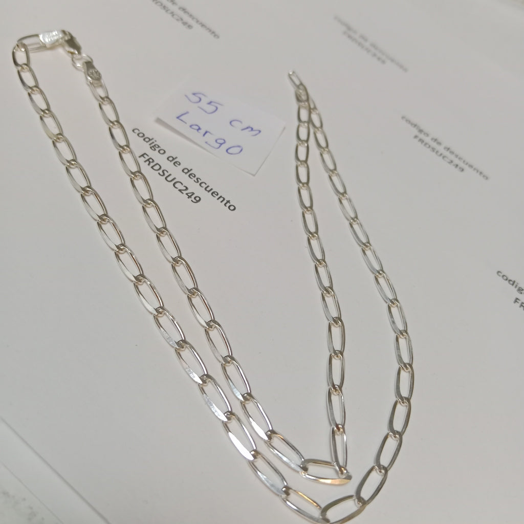 CADENA TEJIDO ESLABONES PLATA .925 55 CM 9.9 GR (NUEVO)